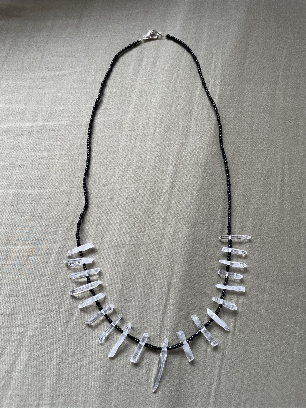 Ink Black Crystal Necklace